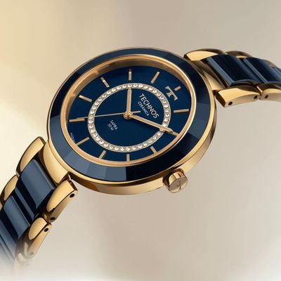 Relógio Technos Feminino Ceramic-saphire Dourado - 2036mkp-1a