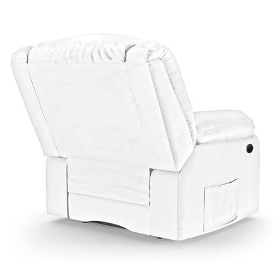 Poltrona Do Papai Reclinável Pietra Power Elétrica Massagem Fh9 Pu Branco - Mpozenato