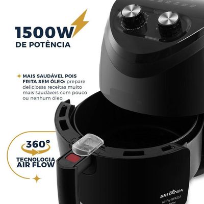 Air Fryer Britânia 3,5L Revestimento Antiaderente 1500W BFR25P 220V