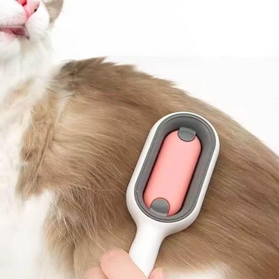 Escova Pet Rosa Tira Pelos 2 Em 1 Cães E Gatos