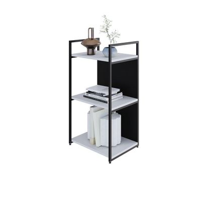 Estante C/03 Prateleiras 84x45x33cm C/fundo Yon Branco Tx/est.preta Branco Tx/est.preta