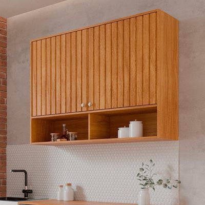 Armario Aereo Divina 120 Cm Com 2 Portas Cinamomo Cinamomo