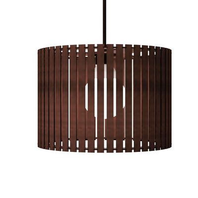 Luminária Pendente Sirius Modelo Ripado - Marrom
