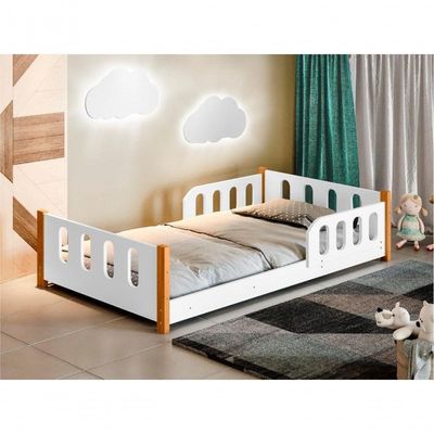 Mini Cama Infantil Com Grade Mimo Branca
