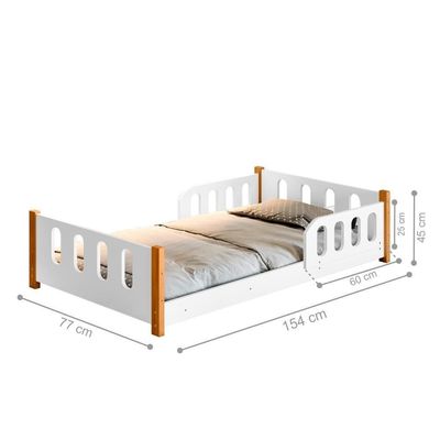 Mini Cama Infantil Com Grade Mimo Branca