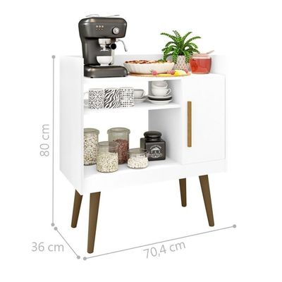 Bancada Aparador Café Com Porta Lincon Branco