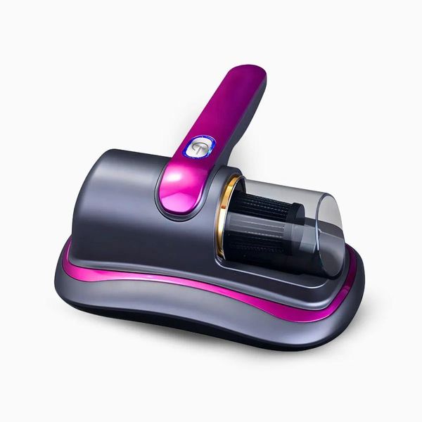 Aspirador Sem Fio Rosa Uv Portátil Anti Acaro Recarregável