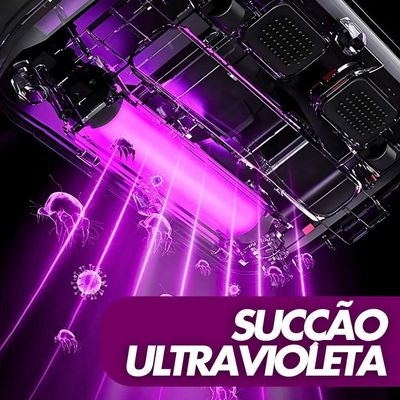 Aspirador Sem Fio Rosa Uv Portátil Anti Acaro Recarregável