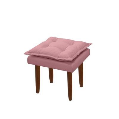 Puff Maria Para Sala De Tv E Estar Quarto Confortável Suede Rose Mabe Magazine