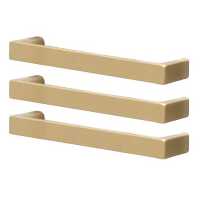 Kit 3 Puxadores de Gaveta Dourado 10cm Oeiras 1688 Móveis Planejados Alça Torralba