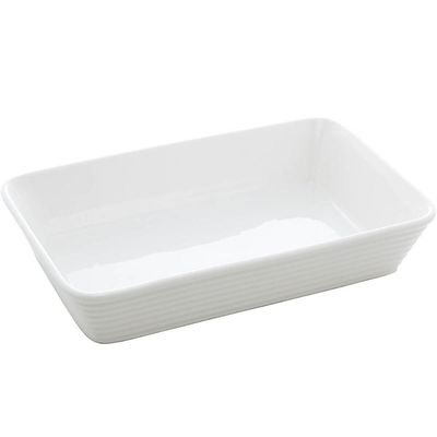 Assadeira de Porcelana Branca 1,5L Refratário Retangular Servir Mesa Posta Lyor Línea