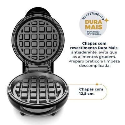 Mini Waffle Maker Britânia 550W Chapas Antiaderentes BWM01A 220V