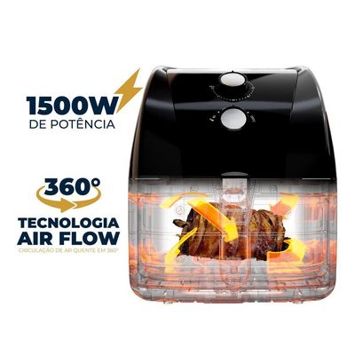Air Fryer Britânia 5,5L Antiaderente Gold 1500W BFR51 220V
