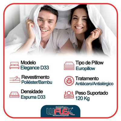 Cama Box Queen Bipartido Sintético + Colchão Elegance Ortopédico Espuma D33 Extra Firme 158x198x63 Preto