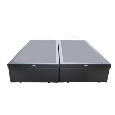 Cama Box Baú King Bipartido King Design Sintético Cinza 193x203x41
