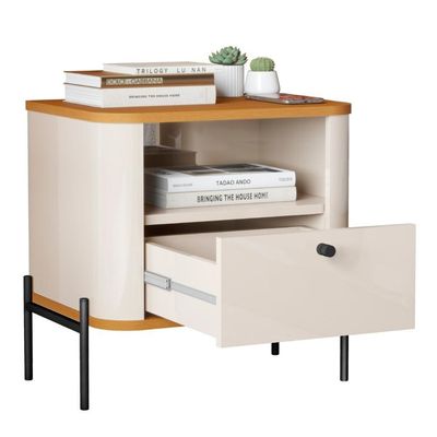 Mesa De Cabeceira Sweet Dreams Off White Nature Preto