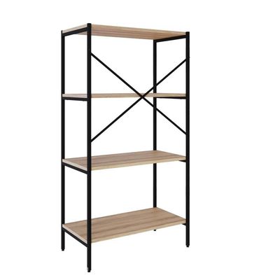 Estante C/04 Prateleiras 118x60x33cm Tub Tueh1164 Lâmina Mel - Est.preta Lâmina Mel / Est.preta