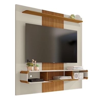 Painel Para Com Porta Damadine Off White Cinamomo Pintura 3d Ripada