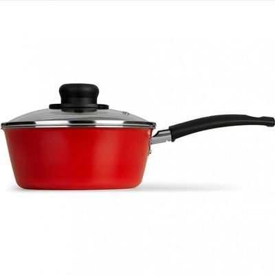 Panela Multiflon Essencial em Alumínio Antiaderente 18 cm Vermelho