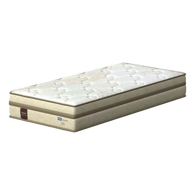 Colchão de Solteiro Probel Arezzo com Pillow Euro e Molas Ensacadas Individualmente 26x188x88cm Bege e Branco