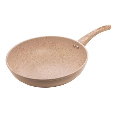 Frigideira Wok de Indução Lyor em Alumí­nio com Revestimento Cerâmico Granilite Bege 28cm Bege