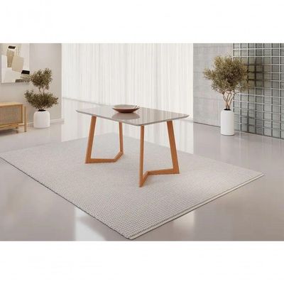 Mesa Fineza Tampo 1,20x80 Com Vidro Off Jcm Movelaria