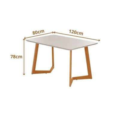 Mesa Fineza Tampo 1,20x80 Com Vidro Off Jcm Movelaria