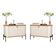 Conjunto Mesa De Cabeceira Albania Off White Nature Preto