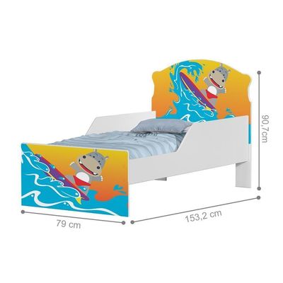 Cama Carro Fun Adesivada Surfista Solteiro