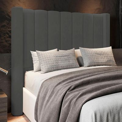 Cabeceira Casal Queen Cama 160cm Claire I02 Veludo Chumbo - Mpozenato