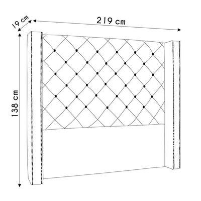 Cabeceira Casal King Cama 195cm Louise S06 Linho Pérola - Mpozenato