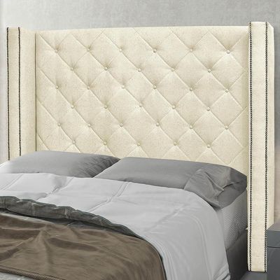 Cabeceira Casal King Cama 195cm Louise S06 Linho Pérola - Mpozenato