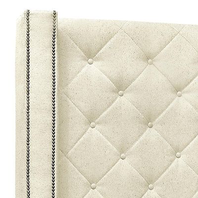 Cabeceira Casal King Cama 195cm Louise S06 Linho Pérola - Mpozenato