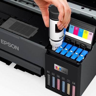 Impressora Fotográfica Epson Tanque de Tintas Ecotank L8050, Colorida, Conexão USB e Wi-fi Preto