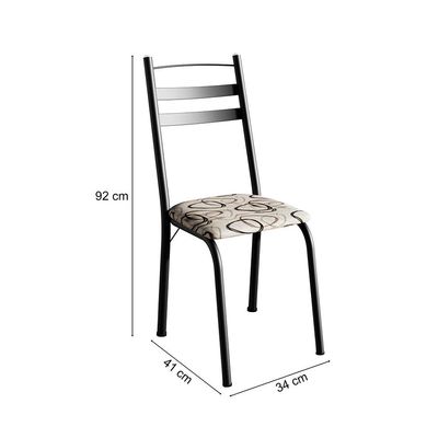 Conjunto com 2 Cadeiras Peters Revestimento Sintético Cedro e Preto