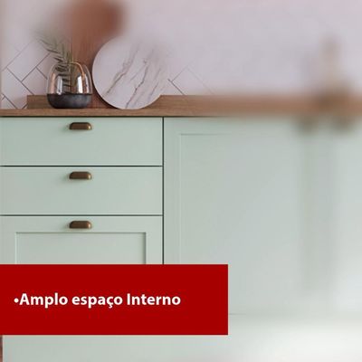 Balcão De Cozinha Genialflex Iluminata Hortelã