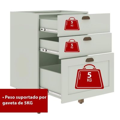 Balcão De Cozinha Genialflex Iluminata Hortelã