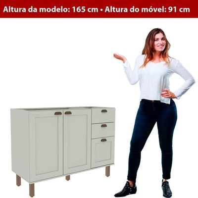 Balcão De Cozinha Genialflex Iluminata Hortelã