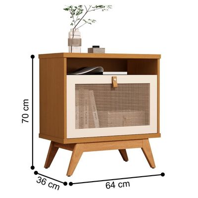 Mesa De Centro Com 1 Porta Em Ratam Renens Nature Pérola
