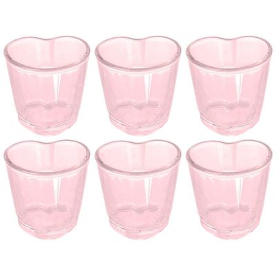 Conjunto de Copos para Shot Dynasty Love em Vidro 45ml 6 Peças Rosa