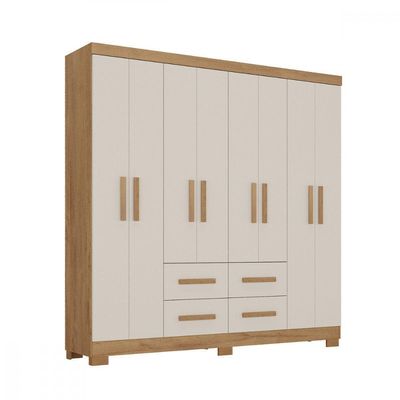 Guarda Roupa Casal 8 Portas Itapema Atualle Acacia Com Reflecta