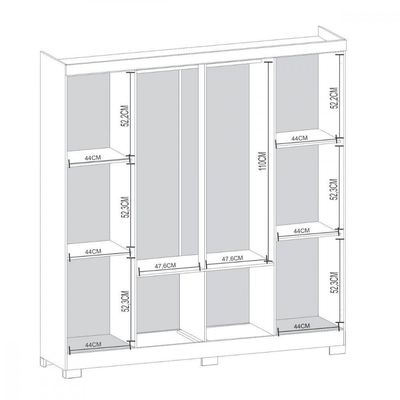 Guarda Roupa Casal 8 Portas Itapema Atualle Acacia Com Reflecta