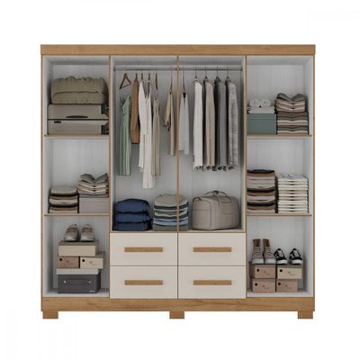 Guarda Roupa Casal 8 Portas Itapema Atualle Acacia Com Reflecta