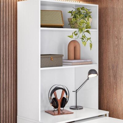 Mesa Com Estante Para Quarto Pequim Branco