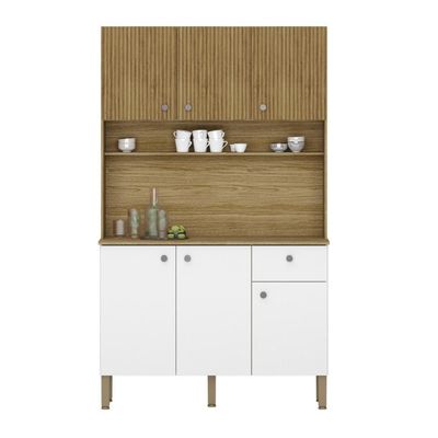 Kit De Cozinha 6 Portas Barcelona Supremo Ripado