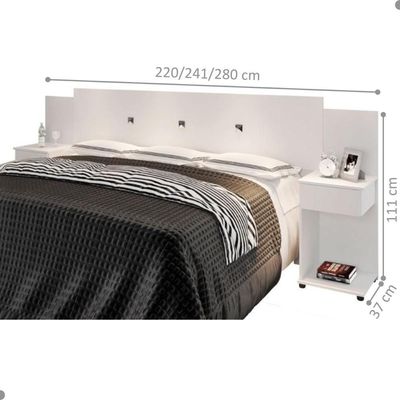 Cabeceira Box Com Mesas Bruna Branco