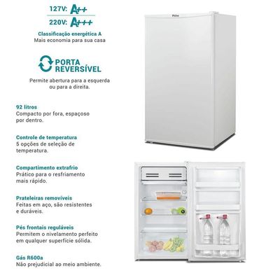 Frigobar Philco 93L 6 Níveis de ajustes PFG114 220V