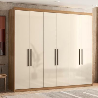 Guarda Roupa Casal 6 Portas Lens Amêndola Off White