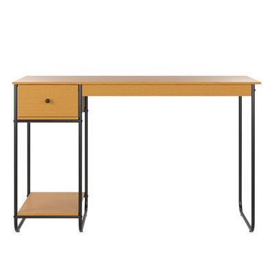 Escrivaninha Home Office Mesa De Estudo Escritório Quarto Gaveta Estilo Industrial Criare Nature