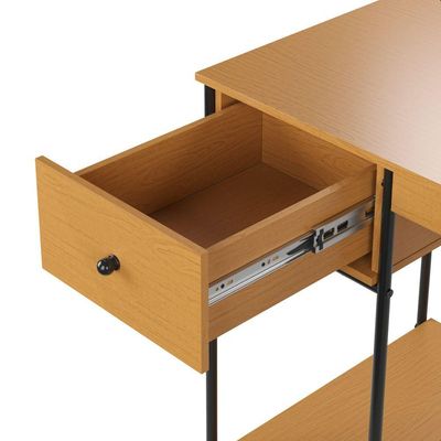 Escrivaninha Home Office Mesa De Estudo Escritório Quarto Gaveta Estilo Industrial Criare Nature